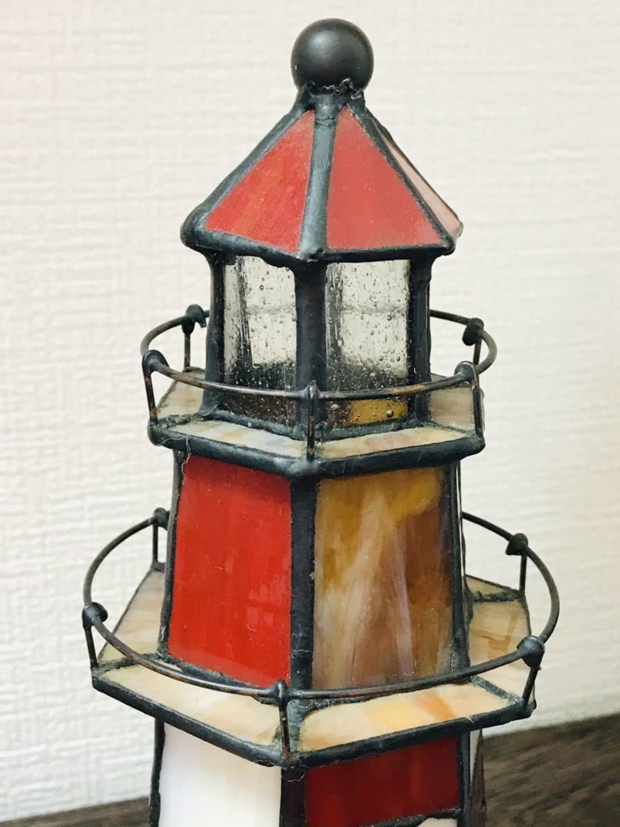 灯台 ステンドグラス 灯台型ランプ ナイトライト 常夜灯 小夜灯 ベッドサイド灯 Amazon.co.jp : 灯台 ステンドグラス 灯台型ランプ ナイトライト